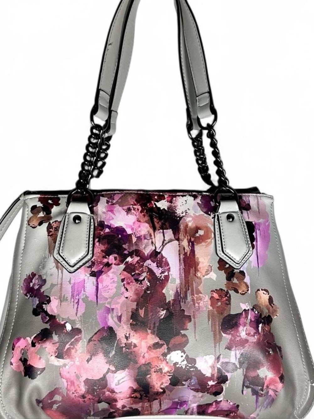Simply Vera Vera Wang Pink and Gray Floral Tote